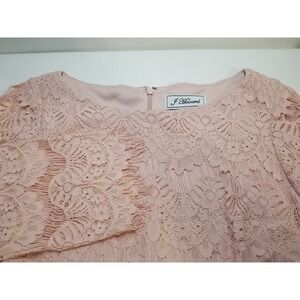 J‎ Howard Womens 3/4 Sleeve Peach Lace Cocktail Dress Size 10 Zip